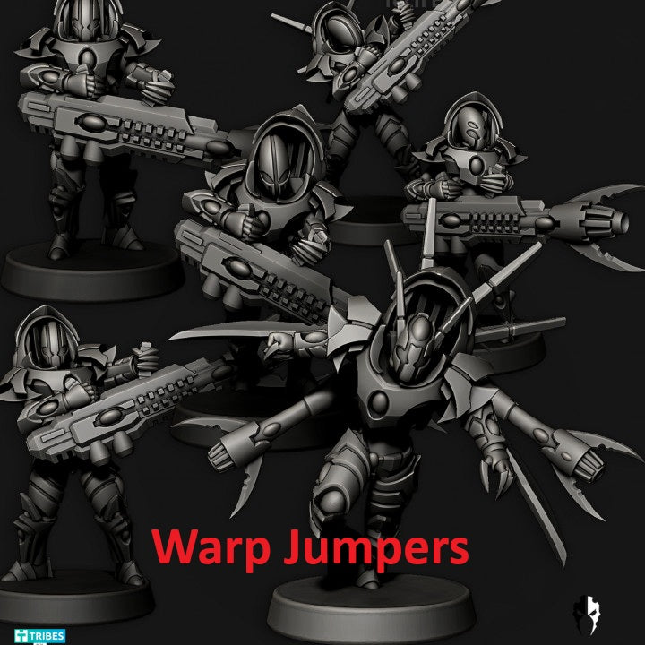 Tech Elves Elite Specialty Warriors | 32/28mm Heroic-Scale Sci-Fi Infantry Miniatures