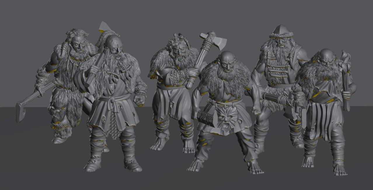 Hillmen Raiders Warriors | 28mm Scale Fantasy Infantry Miniatures