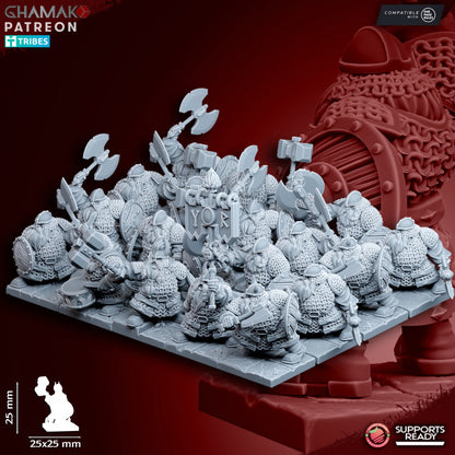 Dwarf Melee Warriors | 28mm Heroic-Scale Fantasy Infantry Miniatures
